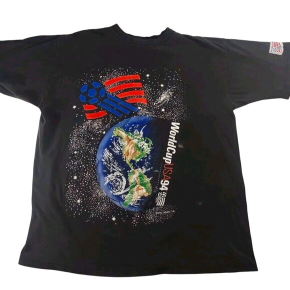 Vintage 1994 World Cup Of Soccer 3D Graphic Magic Johnson T Shirt - Size… - Picture 1 of 8